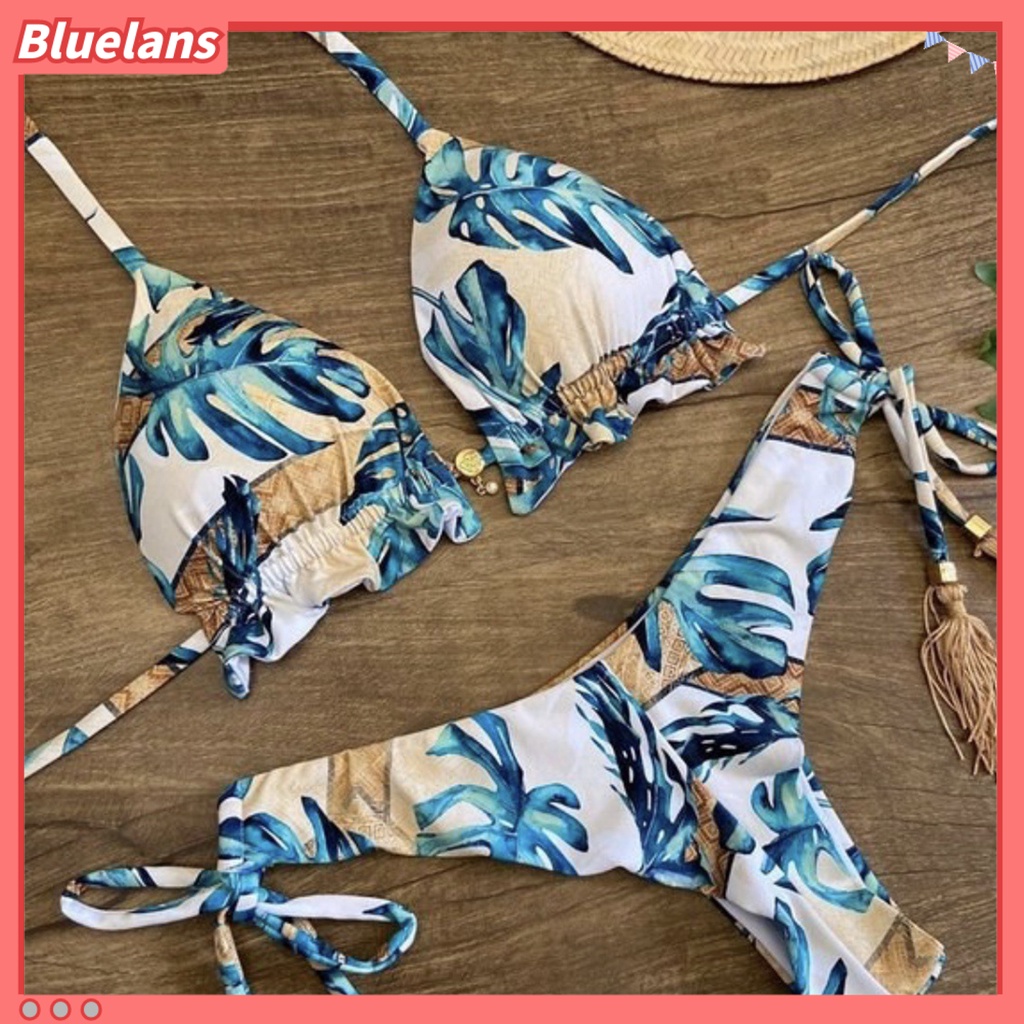 Bộ Đồ Bơi Bikini Hai Mảnh Họa Tiết Hoa Có Đệm Nâng Ngực Cho Nữ