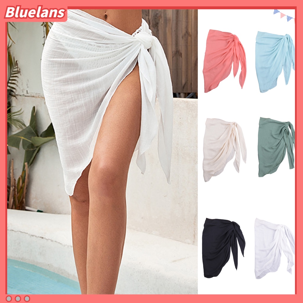 [BLS] Váy Bơi Dây Polyester Màu Trơn Dễ Phối Đồ Thanh Lịch Cho Nữ