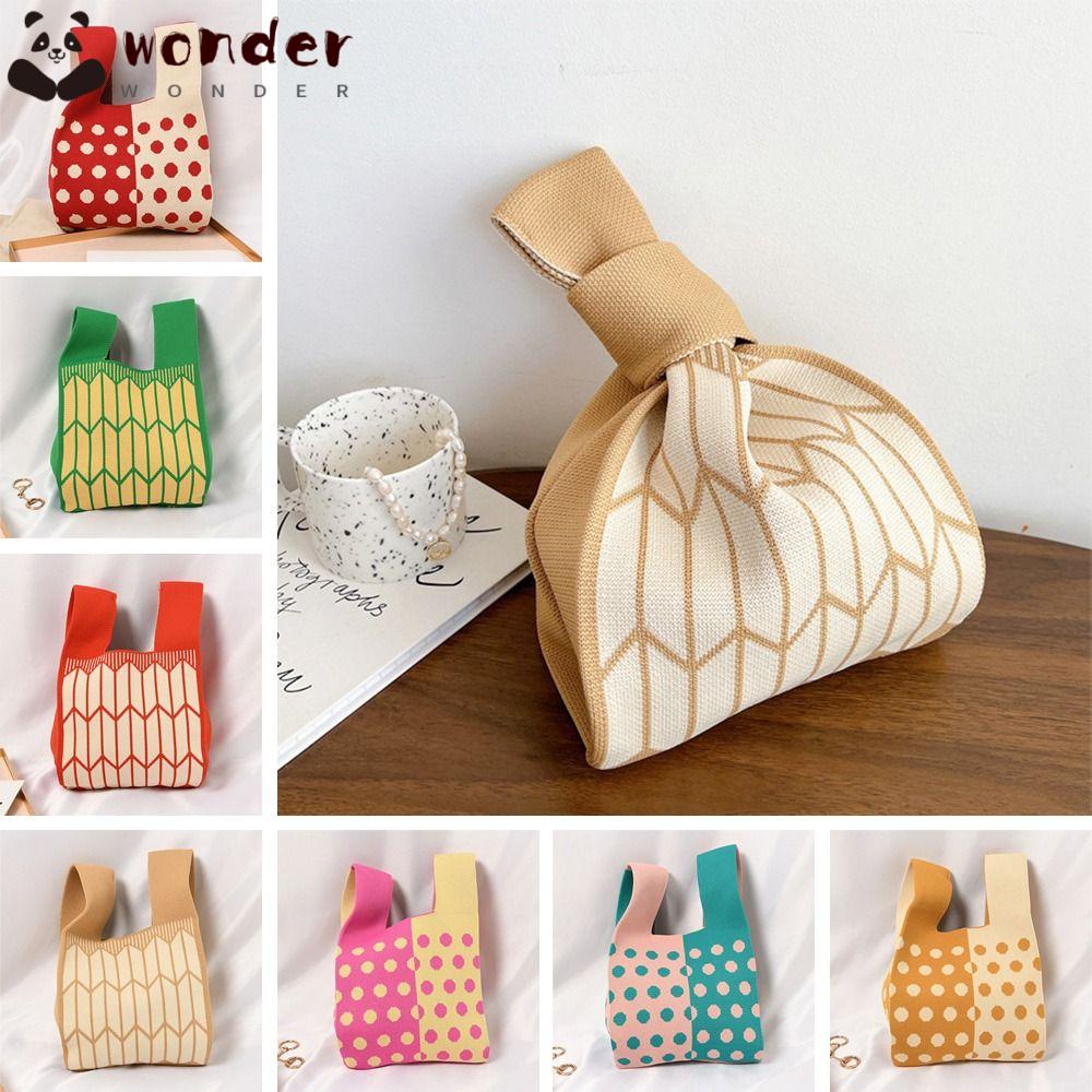 WONDER Túi Xách Đan Len Đeo Vai Màu Sắc Thời Trang Dành Cho Nữ