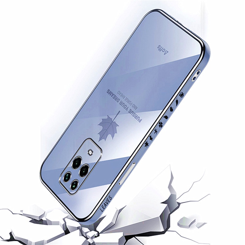 Ốp Lưng Redmi Note 9S Mạ điện Lá phong Mềm Ốp Điện Thoại Redmi Note 9S