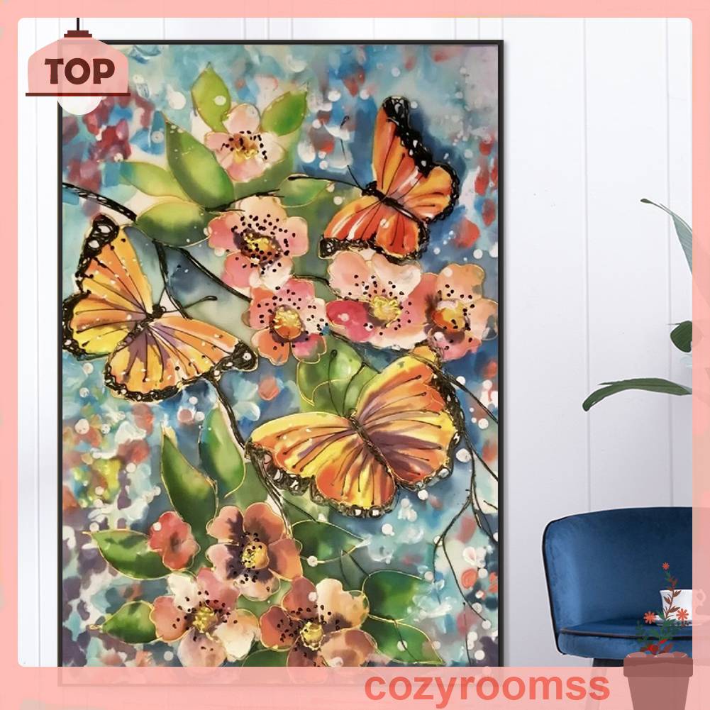 Tranh Đính Đá Kim Cương Toàn Bộ 5D DIY Hình Vẽ Bướm