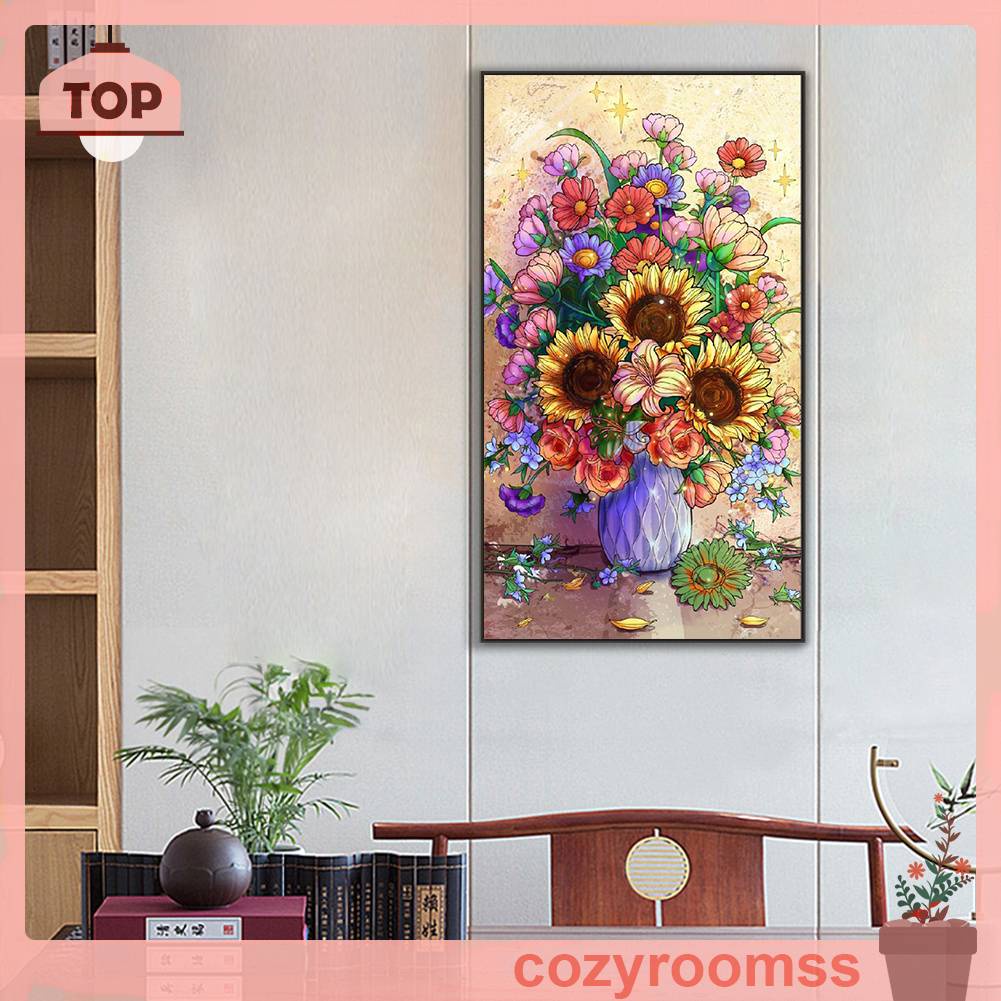 Tranh Đính Đá Kim Cương Toàn Bộ 5D DIY Hình Bình Hoa