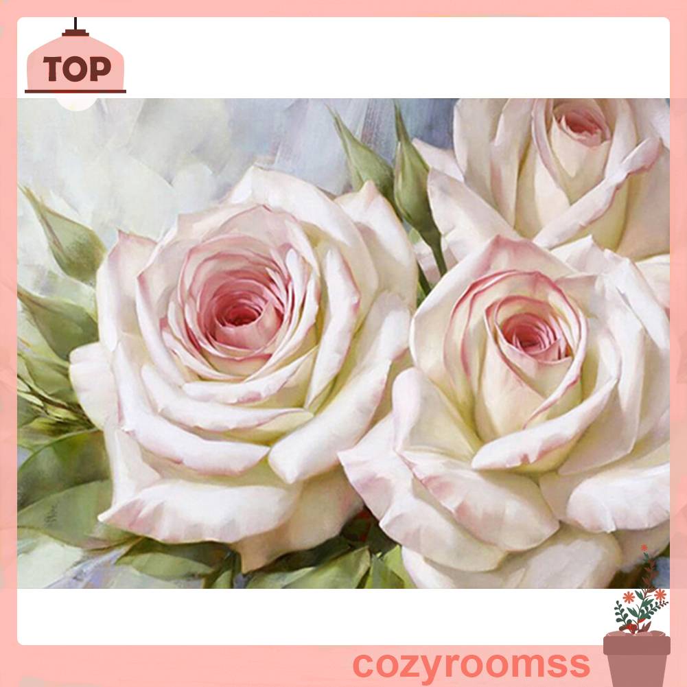 Tranh Đính Đá Kim Cương Toàn Bộ 5D DIY Hình Vẽ Hoa Hồng