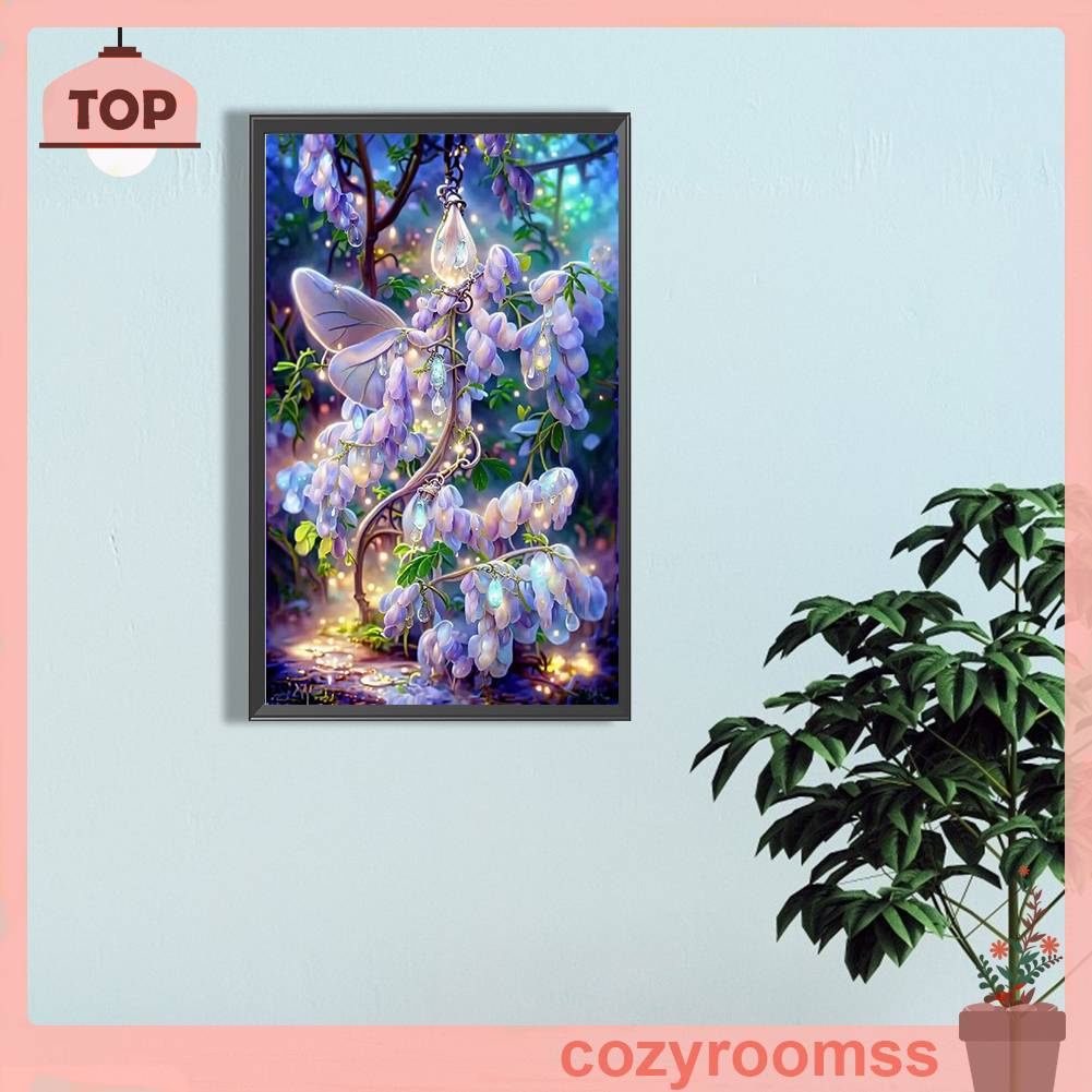 Tranh Đính Đá Kim Cương Toàn Bộ 5D DIY Hình Vẽ Hoa Trang Trí Nhà Cửa