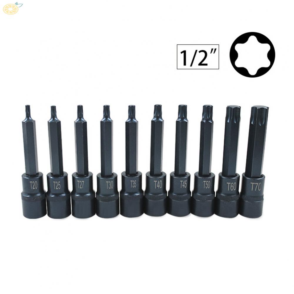 【VARSTR】Complete Set of Torx Socket Screwdriver Wrench Hex Wrench 1/2 Inch Drive T20 T70