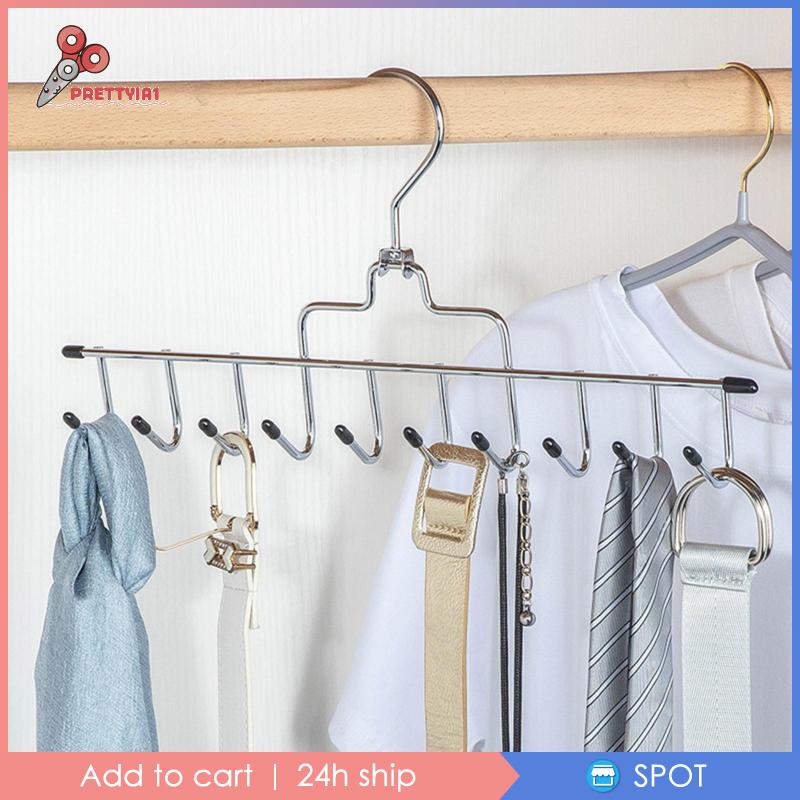 Giá Treo Cà Vạt / Khăn Choàng / Thắt Lưng 10 Móc Thiết Kế Xinh Xắn Tiện Dụng