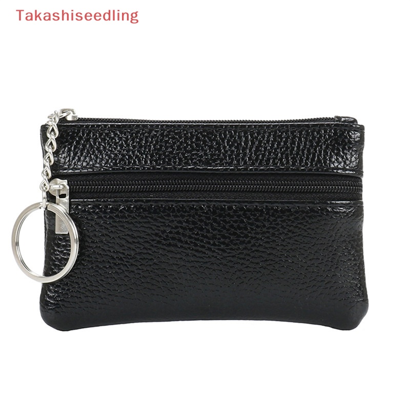 Ví Đựng Tiền Xu Mini Bằng Da PU Mềm Có Khóa Kéo Đơn Giản Cho Nam Và Nữ