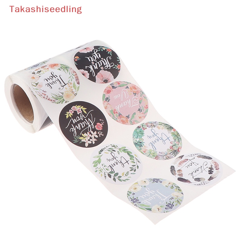 Set 500 Miếng Dán 2 Inch In Chữ Thank You Có 8 Màu Đẹp Mắt