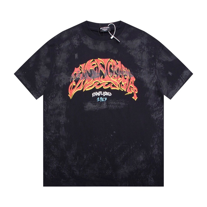 B-a88-trendy Set Áo Thun Tay Ngắn + Quần short In Họa Tiết graffiti Phía Sau