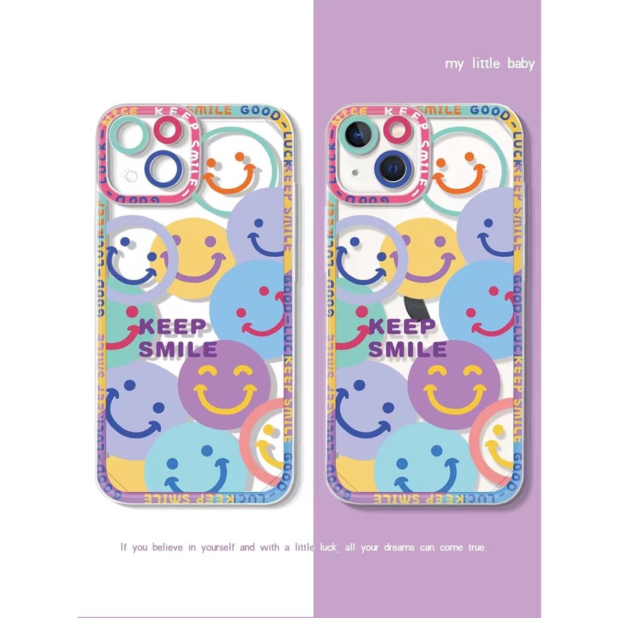 Ốp Điện Thoại Silicone Mềm Hình Mặt Cười Cho iPhone 14 Pro Max / 14 Plus / 13 / 13Pro / 12 / 12 Pro / 11 Pro Max / 11 / XR / XS Max / 8P / 7P / 6S