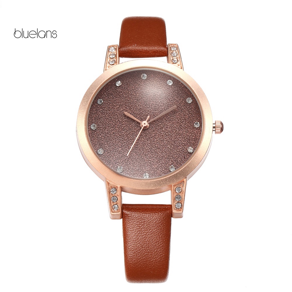 Đồng Hồ Bluelans Dây Giả Da HọA TiếT BầU TrờI ĐíNh Đá ThờI Trang