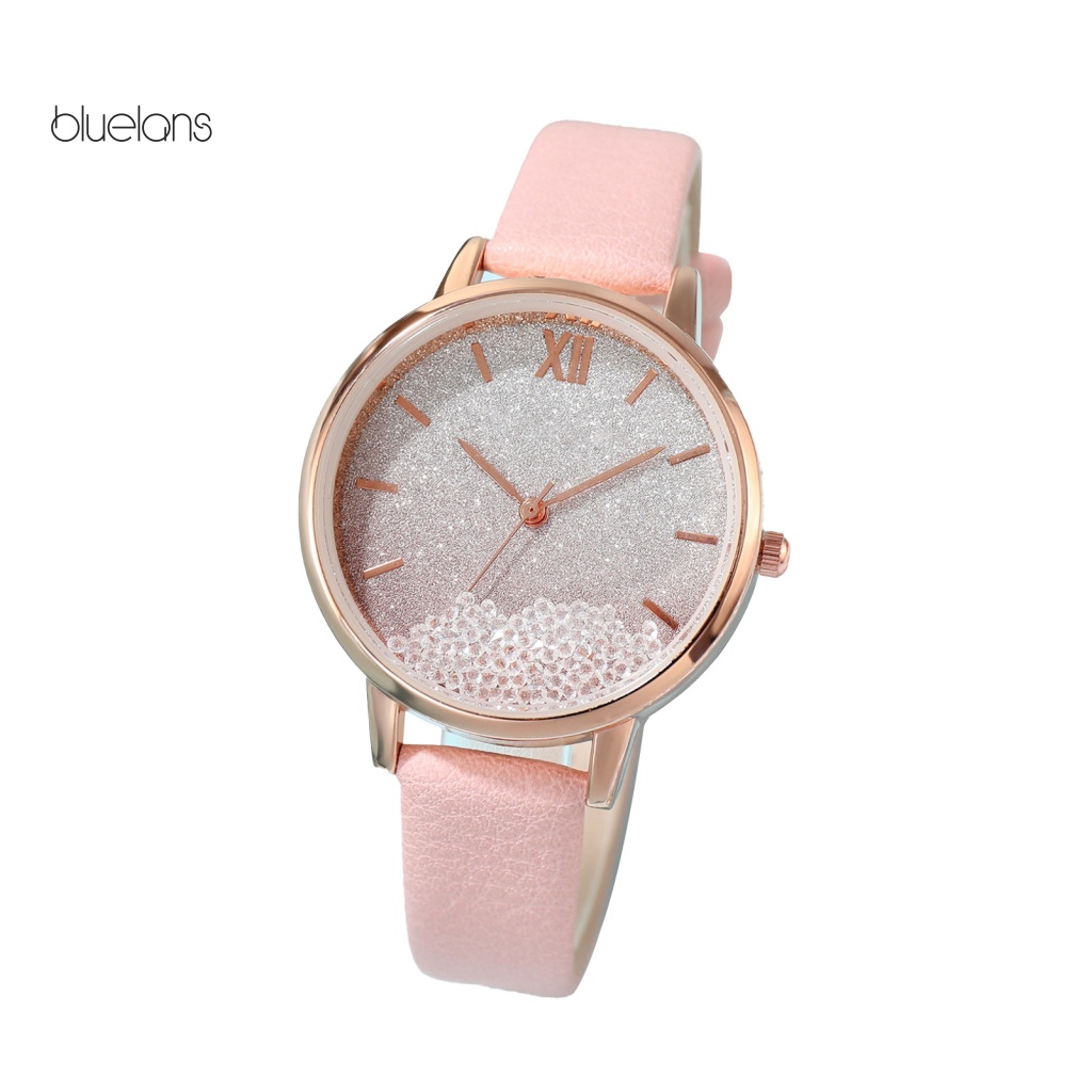 Đồng Hồ Đeo Tay Bluelans Mặt Tròn Có Cát Chảy Thay Đổi Màu Thời Trang Cho Nữ
