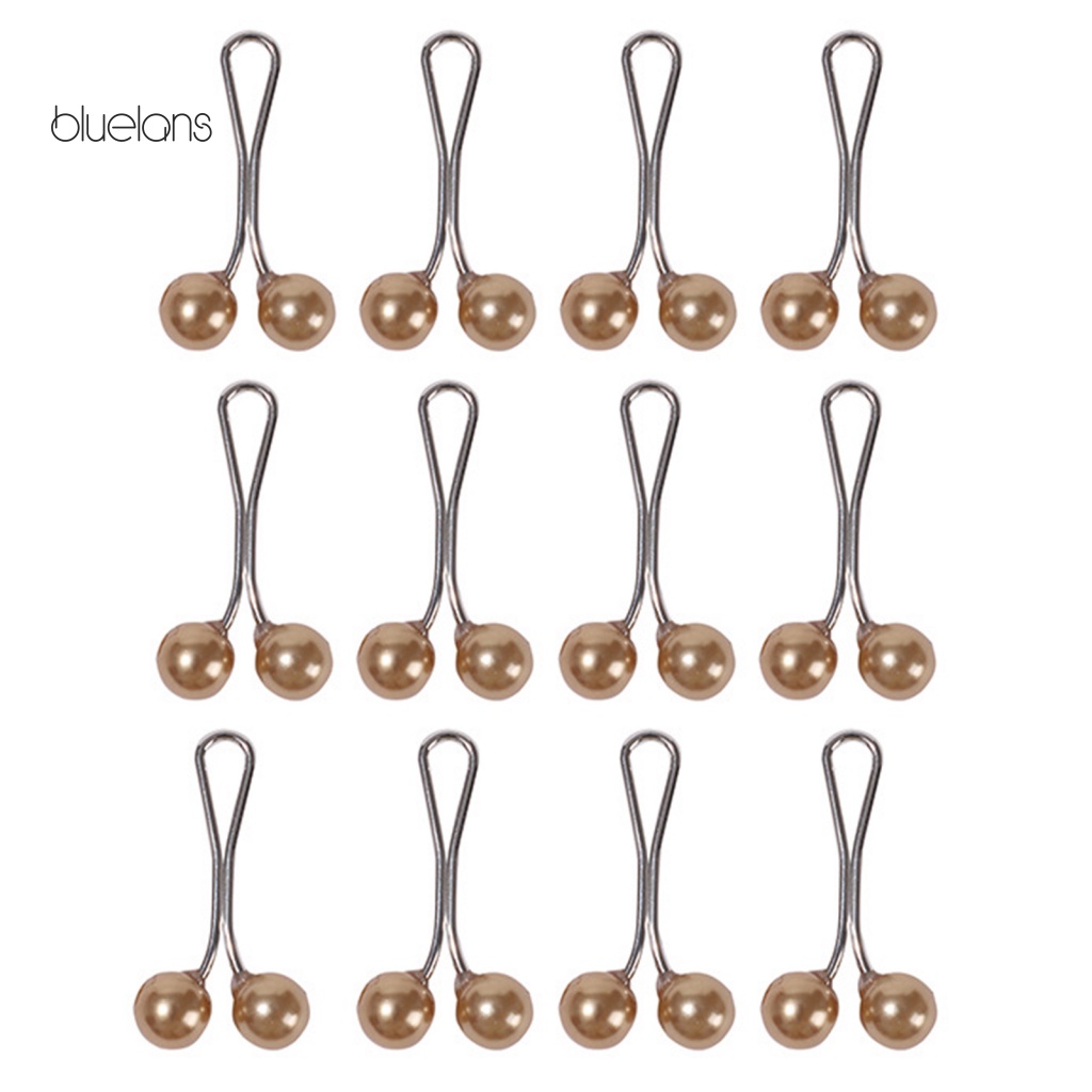 Bộ 12 Kẹp Khăn Choàng Lụa Hình Chữ U Đính Ngọc Trai Nhân Tạo