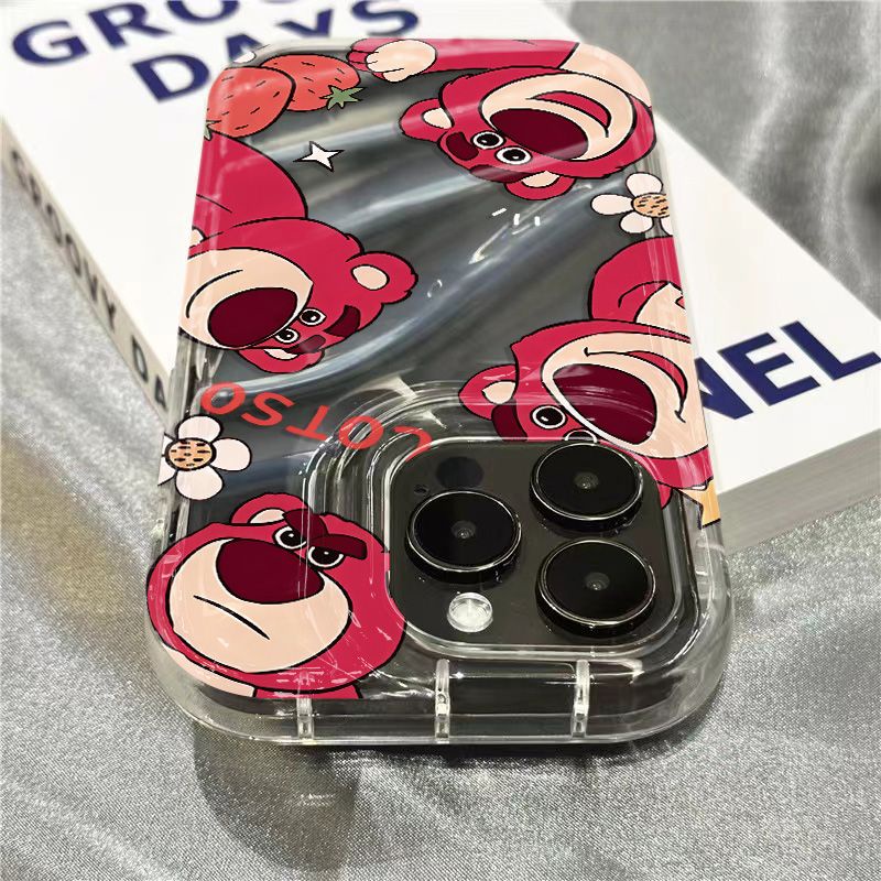 Ốp Điện Thoại Mềm Trong Suốt In Hình Gấu Và Dâu Tây Dễ Thương Cho Iphone 8 14Promax / sinsxr plus / 7111312 Phấn Trang Điểm 2Glwwwww 2Glwwww