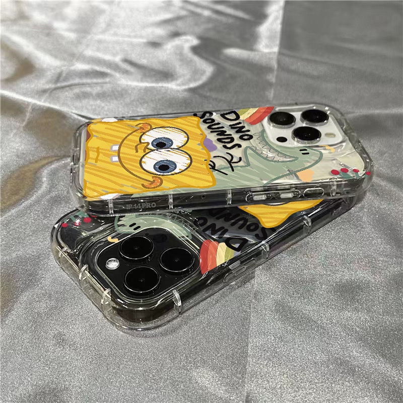 Ốp Điện Thoại Dẻo Trong Suốt Họa Tiết Hoạt Hình Sponge Dễ Thương Cho iPhone14promax7plus xr / 8 / 1312 11