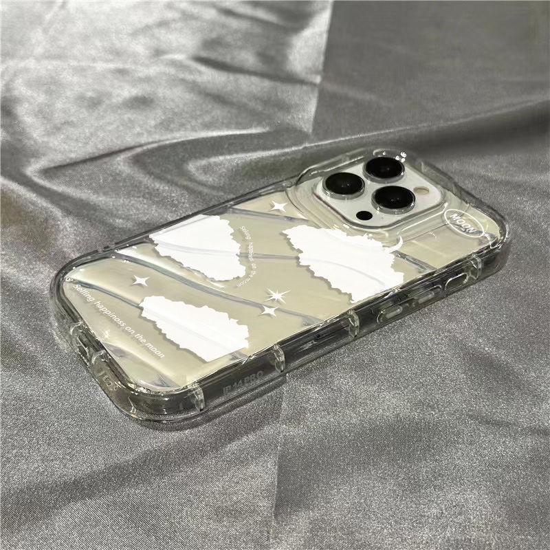 Ốp Điện Thoại Mềm Trong Suốt In Hình Đám Mây Trắng Dễ Thương Cho Iphone 14Promax 1312 / 11 7 / 8plus xr