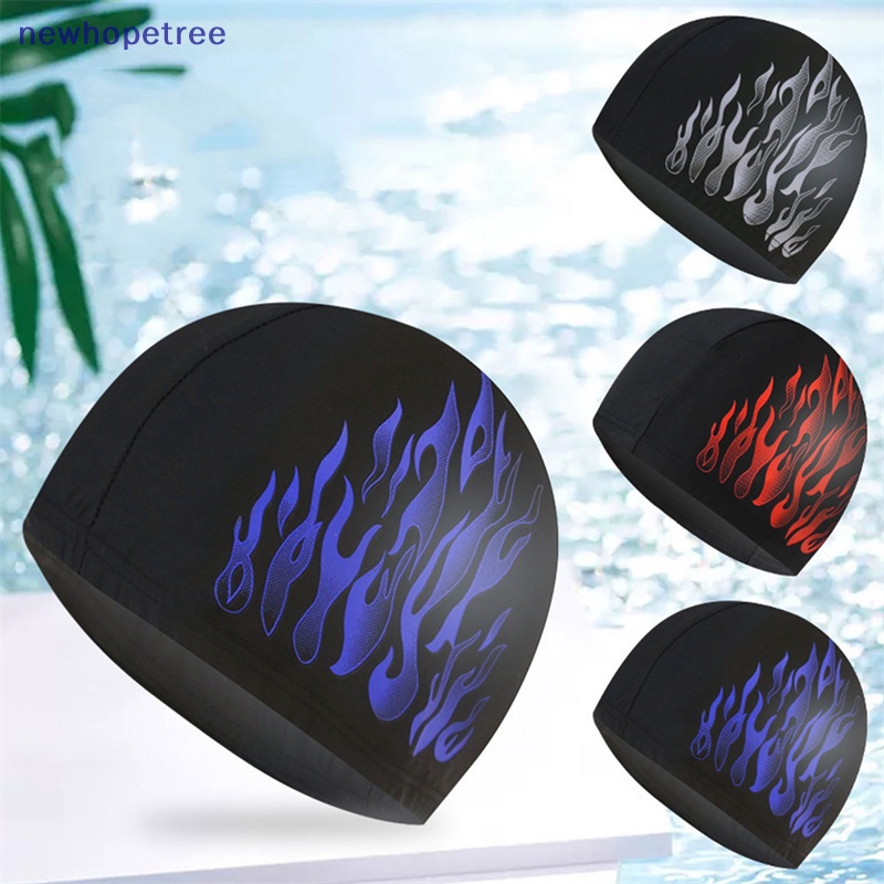 Mũ Bơi Co Giãn Chống Thấm Nước In Hình Ngọn Lửa Cá Tính Cho Nam
