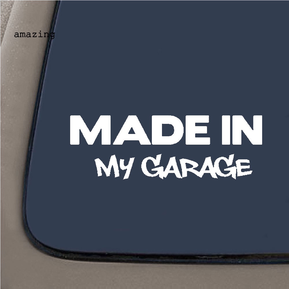 Đề Can Phản Quang In Chữ Made In My Garage Trang Trí Thân Xe Hơi / Xe Máy