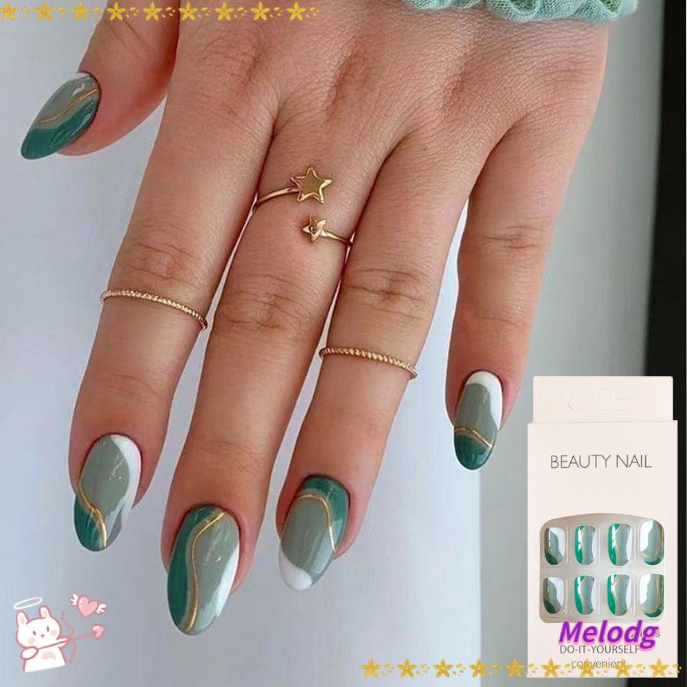 MELODG Bộ 24 Móng Tay Giả Che Phủ Toàn Diện DIY Có Thể Tháo Rời