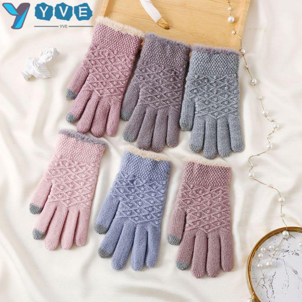YVE Găng Tay Dệt Kim Hở Ngón Cho Các Hoạt Động Ngoài Trời