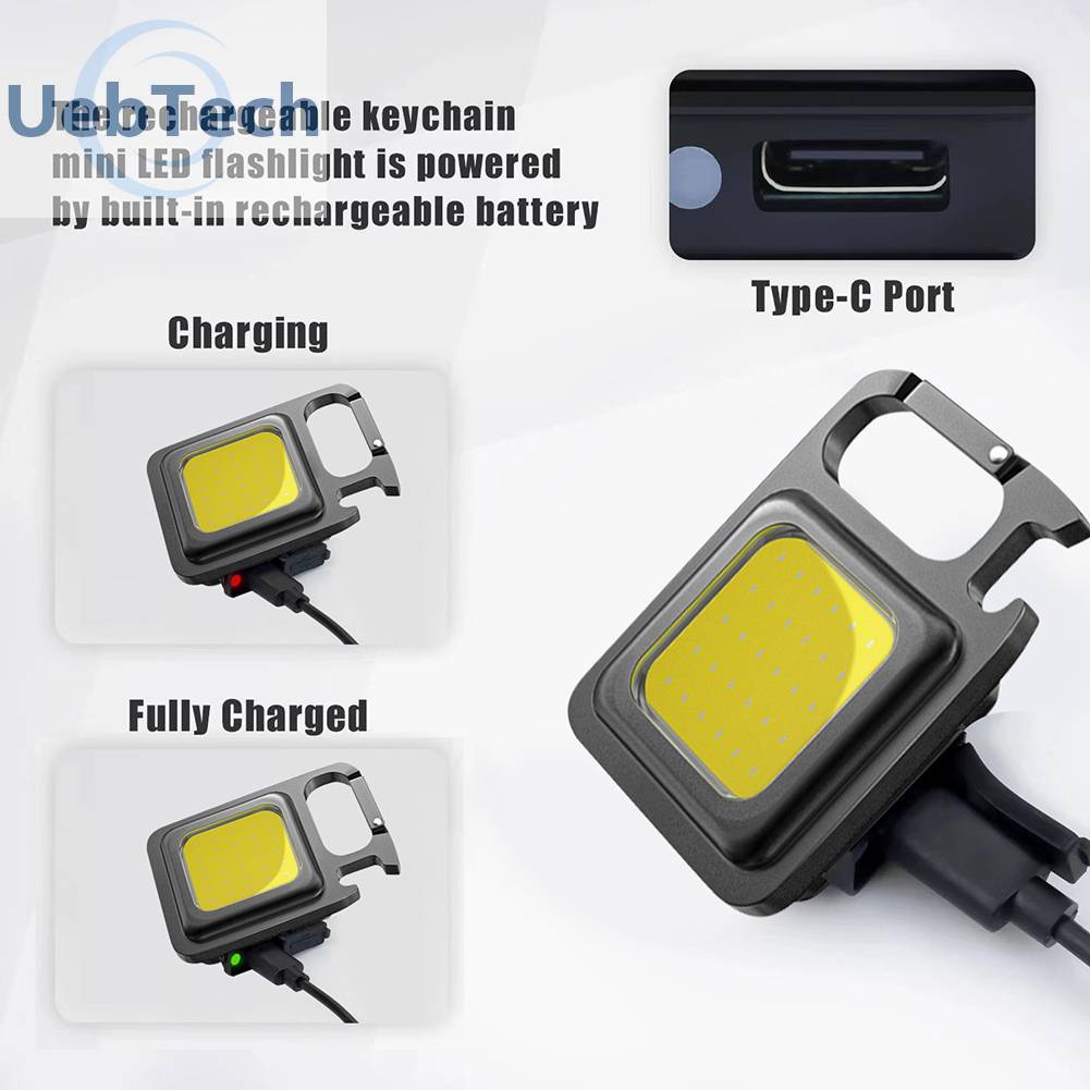 Móc Khóa Đèn Pin Mini COB 4 Chế Độ Sáng Tiện Dụng