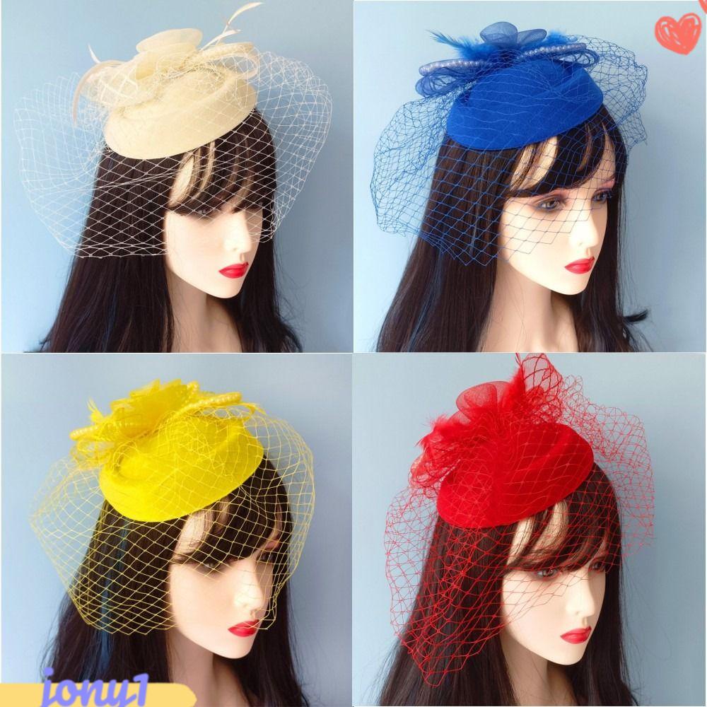 JONYE Mạng Che Mặt Lưới Cổ Điển Cho Tóc Cô Dâu