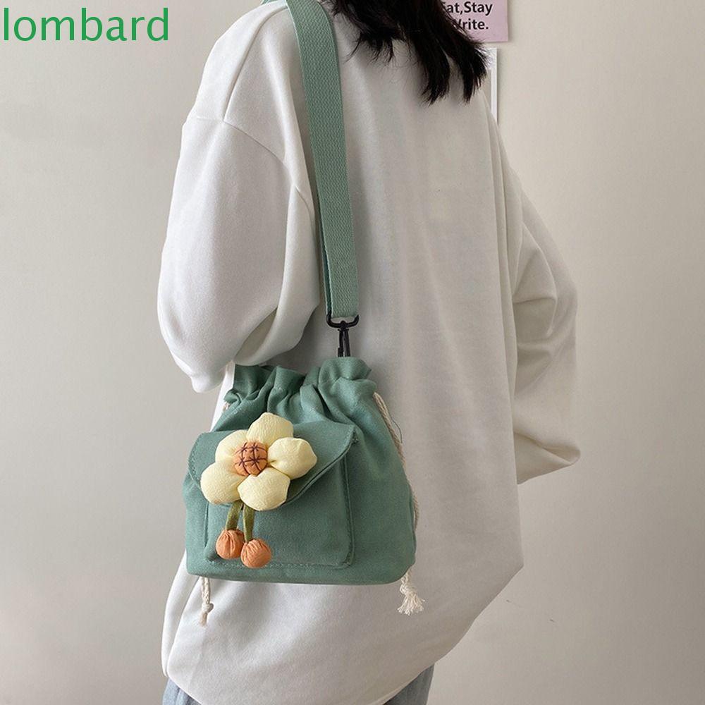 Túi Canvas Đeo Chéo Sức Chứa Lớn Họa Tiết Hoa Thời Trang Cho Nữ