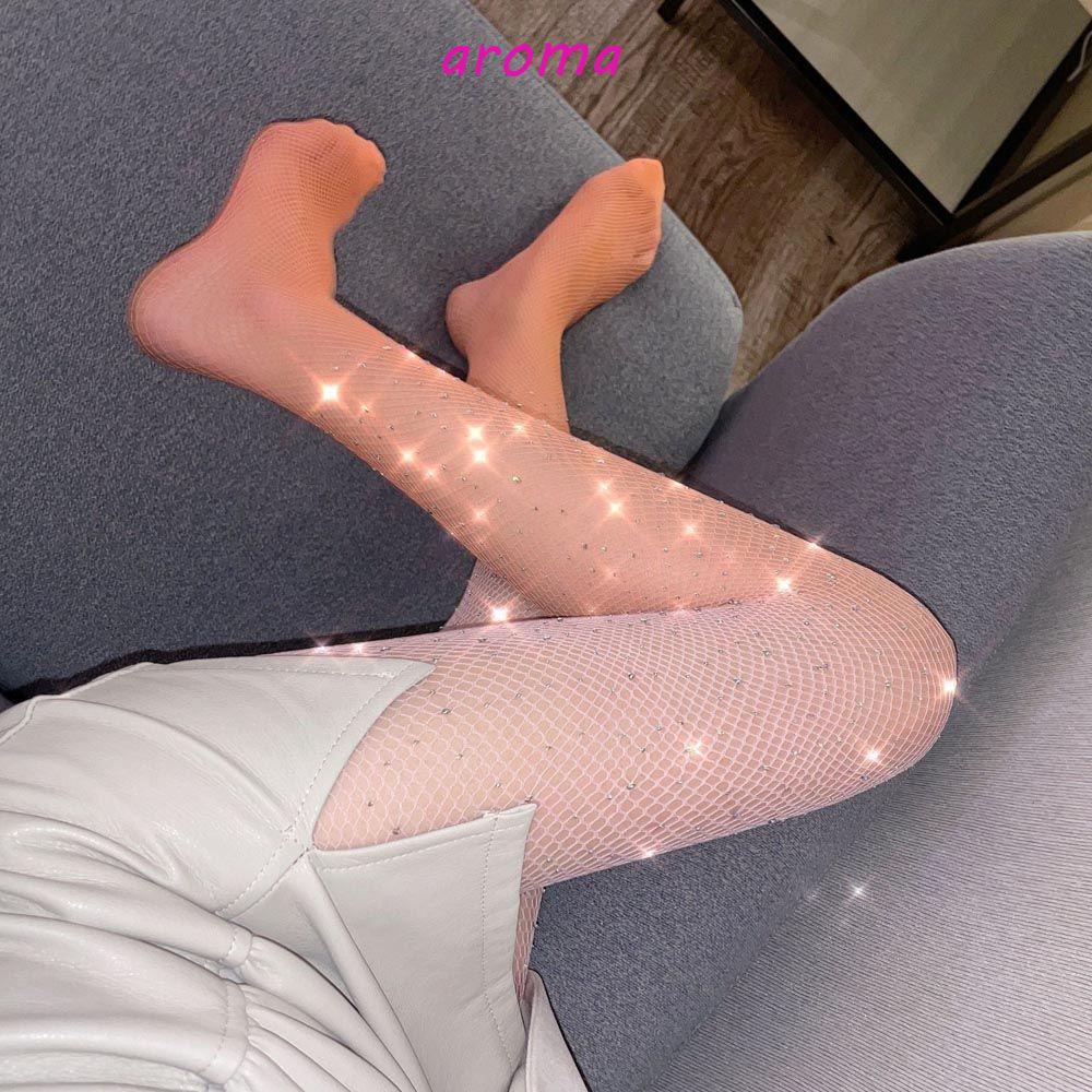 AROMA Quần Tất Lưới Trong Suốt Phong Cách Lolita Hàn Quốc