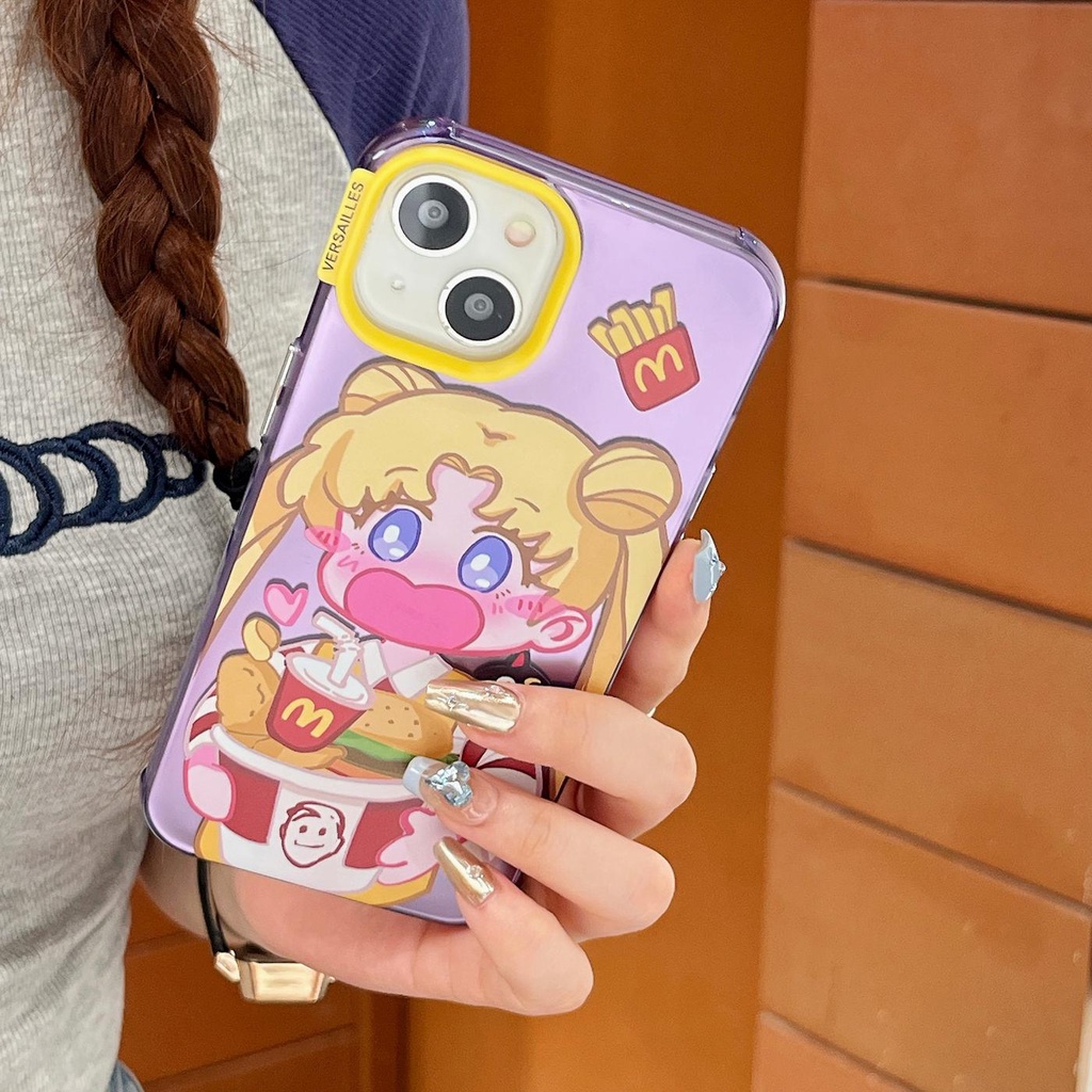 Ốp Điện Thoại Tpu Dẻo Trong Suốt Họa Tiết Hoạt Hình Thủy Thủ Mặt Trăng Vui Nhộn Cho iPhone 14 13 12 11 Pro Max