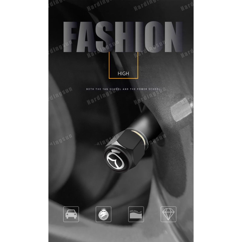 Bộ 4 Nắp Van Bánh Xe Hơi Mazda 2 3 5 6 Bằng Hợp Kim Kẽm Chống Trộm Kèm Chìa Khóa