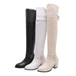 Giày Bốt Da Cổ Cao Thời Trang Dành Cho Nữ / Size 34-48