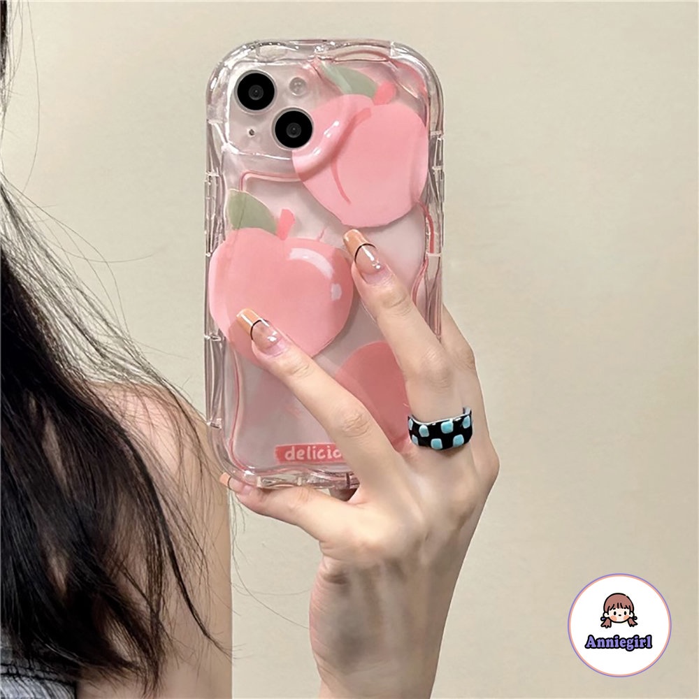 Ốp Điện Thoại TPU Dẻo Họa Tiết Trái Đào Màu Hồng Dễ Thương Cho IPhone 11 14 Pro Max 13 Pro Max 12 Pro Max