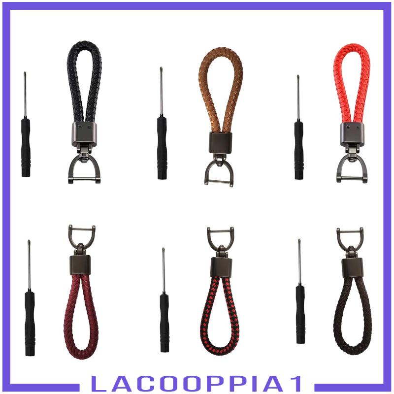 Móc Khóa Da PU Hình Chữ D Màu Đen Dành Cho Nam Nữ