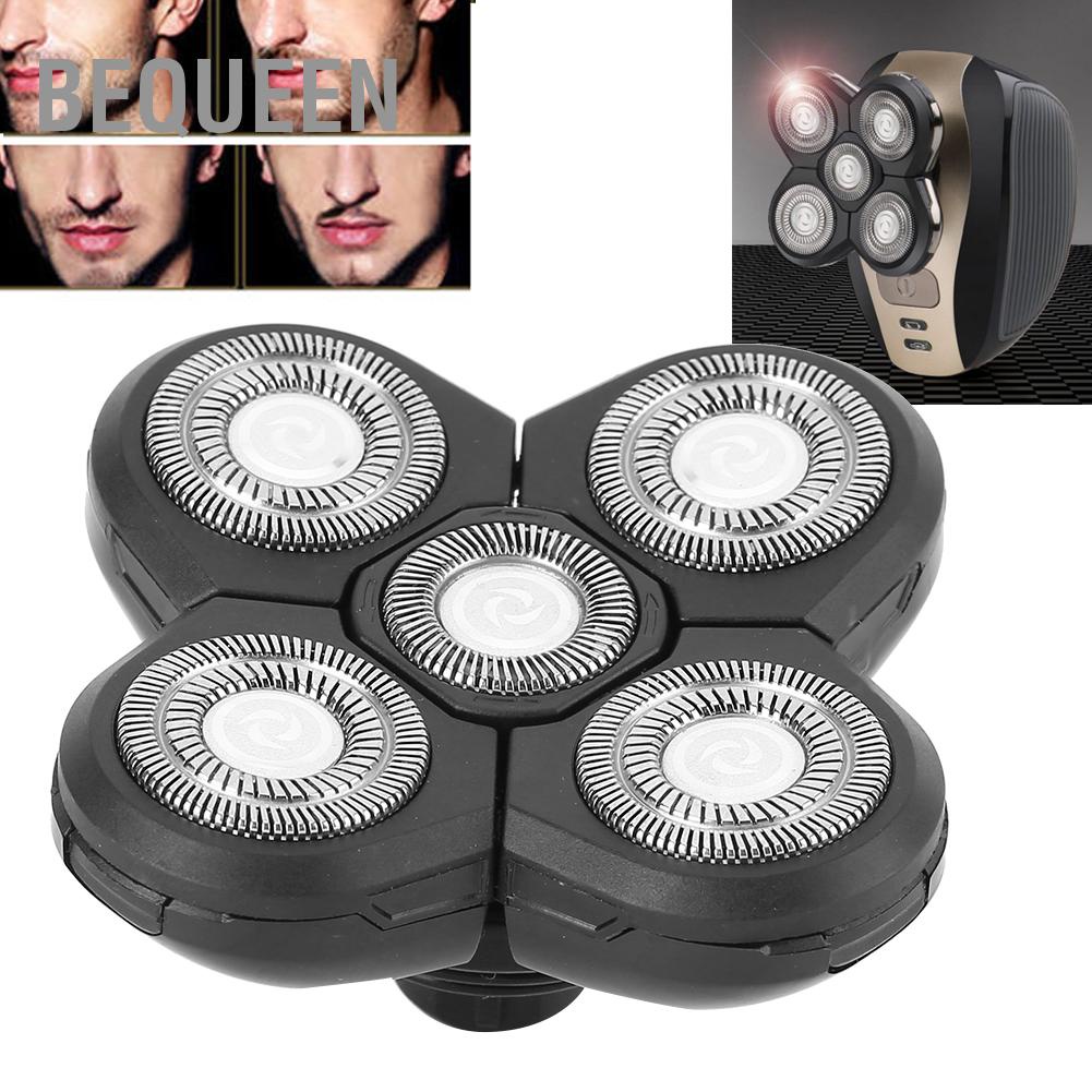Bequeen Máy cạo râu đa năng 5 lưỡi Xoay đầu phụ kiện thay thế chống nước