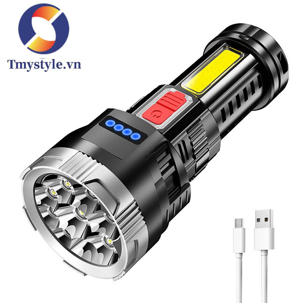 Đèn Pin LED + COB Chống Thấm Nước IPX4 4 Gear