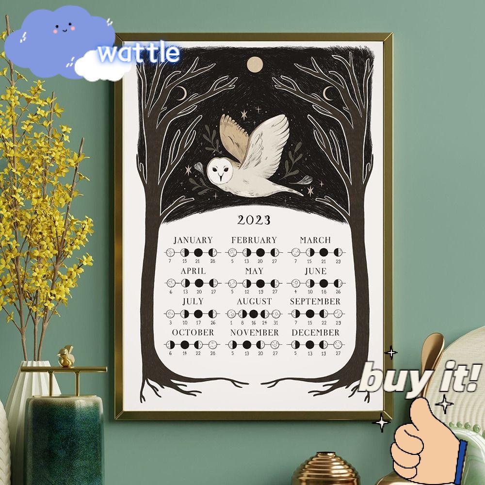 WATTLE Lịch Treo Tường Trang Trí Hình Chim Cú Vui Nhộn Dành Cho Bạn Bè