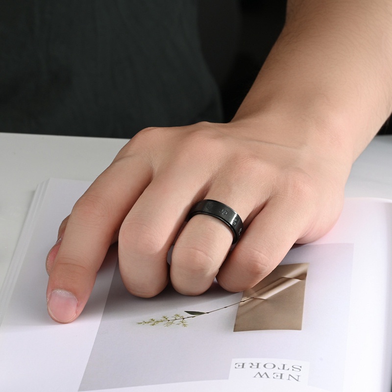 Ygt Nhẫn Xoay Sáu Cánh Bằng Thép Không Gỉ Rộng 8mm Chống Áp Lực Thích Hợp Làm Quà Tặng Tiệc Tùng Cho Nam