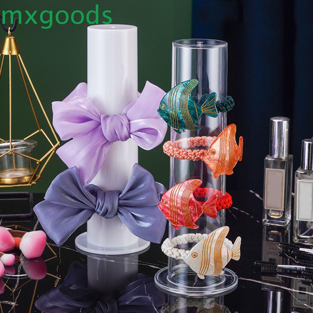 MXGOODS Giá Đỡ Trưng Bày Dây Buộc Tóc Hình Trụ Bằng Acrylic Trong Suốt Đơn Giản Cho Nữ