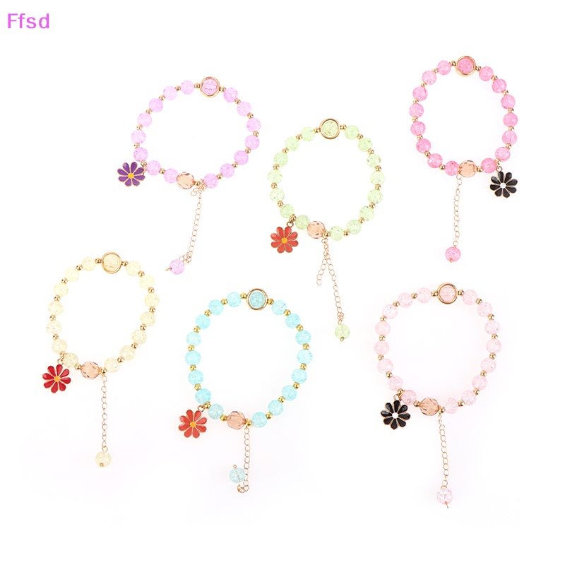 {Ffsd} Vòng Tay Chuỗi Hạt Pha Lê Hình Hoa Thanh Lịch Thời Trang Dành Cho Nữ