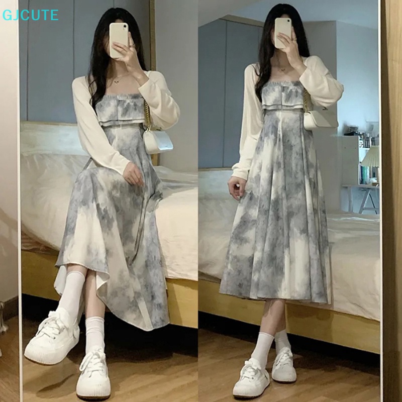 Mfc Đầm Voan Hai Dây Thời Trang Đi Biển Mùa Hè Phong Cách Hàn Quốc