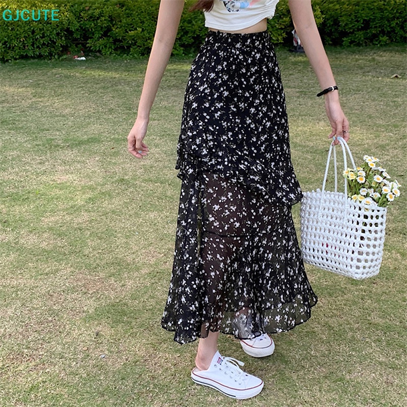 Chân Váy Chữ A Lưng Cao Xẻ Tà In Họa Tiết Hoa Thời Trang Mùa Hè | BigBuy360 - bigbuy360.vn