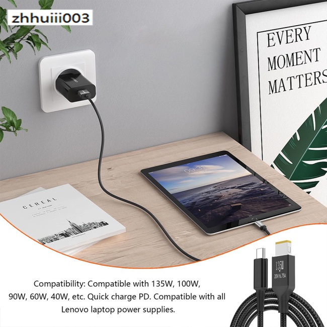 Dây Cáp Sạc Nhanh Usb Type c Sang Cổng Vuông 135w Pd Cho Máy Tính Notebook