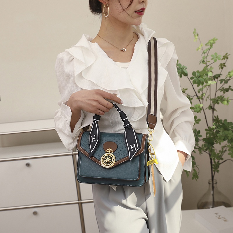 Diamond Time Comes to Run Túi Xách Đeo Chéo Một Bên Vai Kết Cấu Màu Tương Phản Hợp Thời Trang Cho Nữ