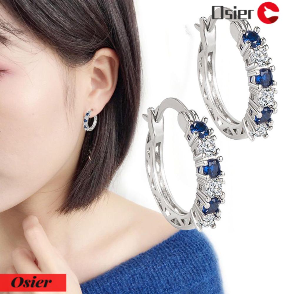 OSIER1 Set 3 Đôi Bông Tai Đính Đá Pha Lê Xanh