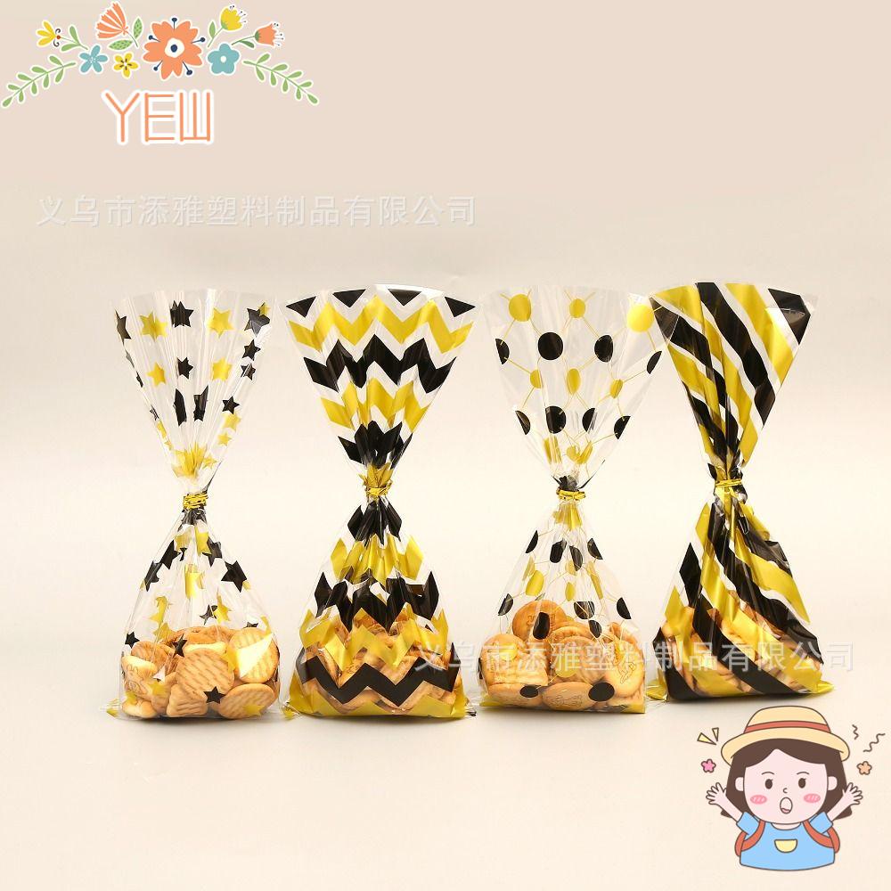 YEW Bộ 50 Túi Nhựa Đựng Kẹo Họa Tiết Chấm Bi 10.63 "x 4.92" Màu Vàng / Xanh Dương / Hồng Xinh Xắn