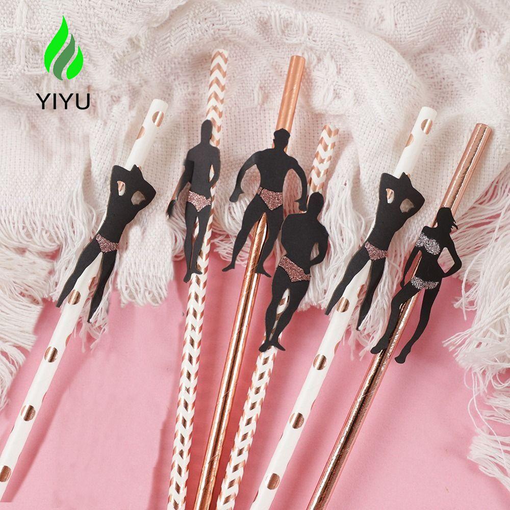 YIYU Bộ 6 Ống Hút Dùng Một Lần Chất Lượng Cao Cho Cô Dâu