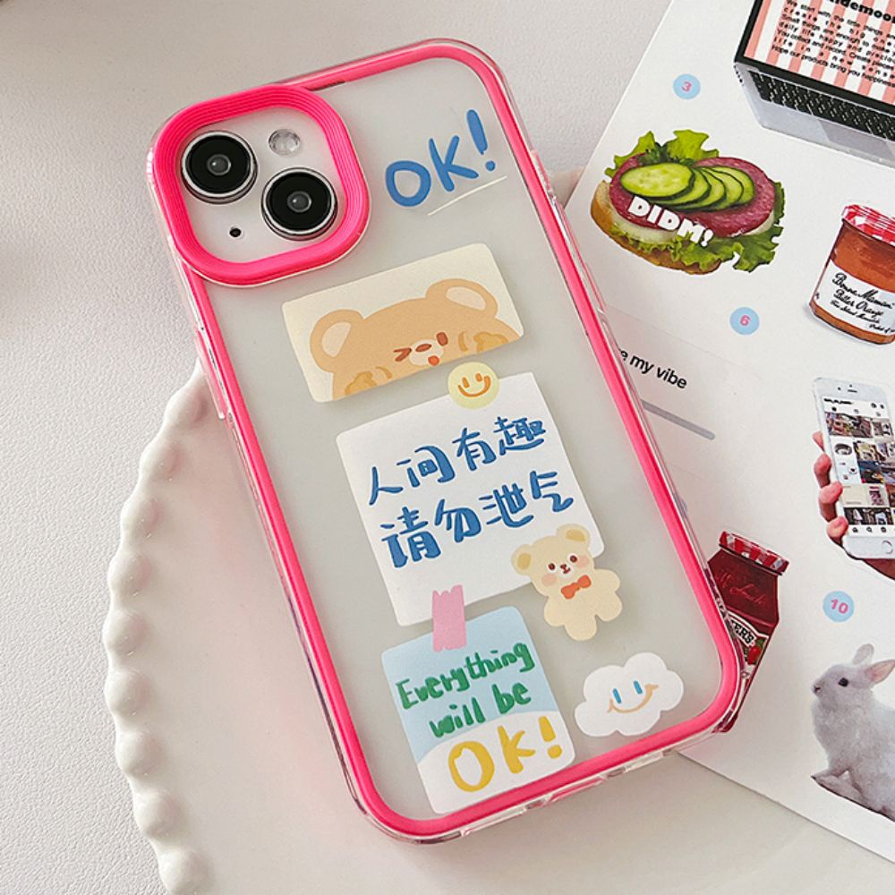 Ốp Điện Thoại TPU Mềm Chống Sốc In Hình Gấu Hoạt Hình Thời Trang Cho IPhone 14 13 12 11 Pro Max X XR 8 7 Plus