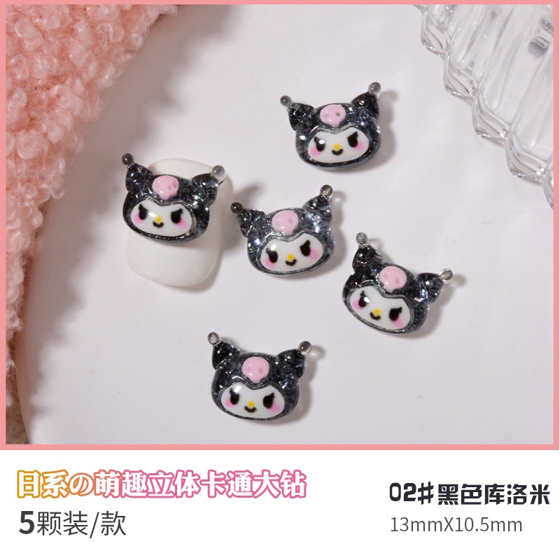 SANRIO Phụ Kiện Trang Trí Móng Tay Họa Tiết Hoạt Hình Chú Chó Kuromi pacha Vẽ Tay Dễ Thương