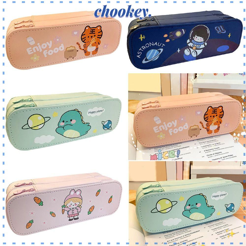 CHOOKEY Hộp Bút Cỡ Lớn Họa Tiết Hoạt Hình Đáng Yêu