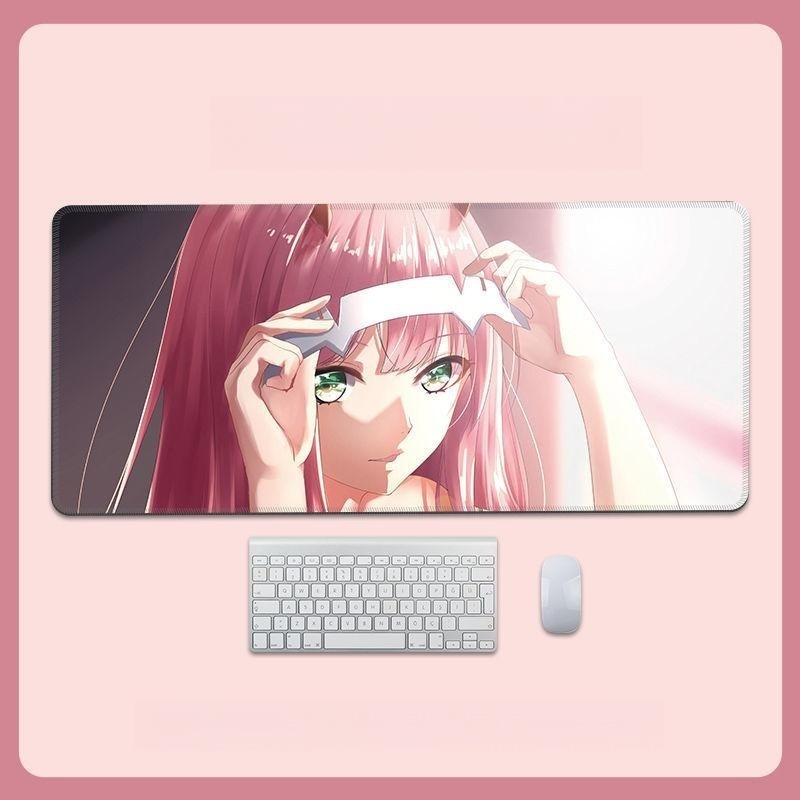 Tấm Lót Chuột Và Bàn Phím in Hình Darling in the FRANXX Hai Chiều Màu Hồng Dễ Thương